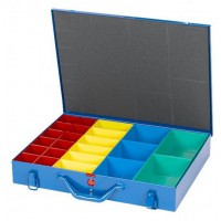 Sortimentskoffer blau - Metall 23 Einsatzboxen H63mm