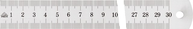 Massstab - rostfrei matt, Teilung 1/1 mm, DIN 866 B