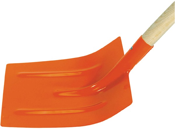 Schneeschaufel - Stahl, orange, angestellt