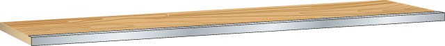 Buchenplatte, LISTA mit Stahl-Kantenschutz frontseitig