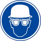 Panneau d'indication - "Utiliser un casque et des lunettes de protection", Type 97 530
