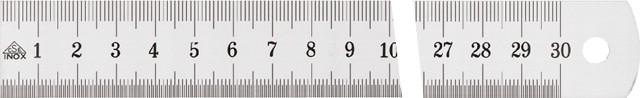 Réglette acier - chromé mat., 1/1 et 1/2 mm, DIN 886 B