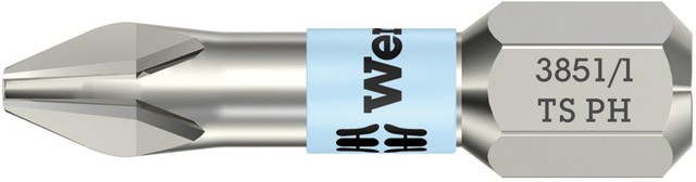 Embout inoxydable, WERA - Série 1, type 3851/1TS, 1/4