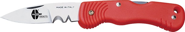 Couteau d'électricien INOX, avec blocage de lame, rouge