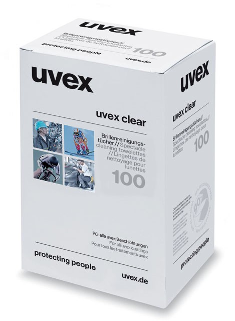 Serviettes humides pour les verres, UVEX