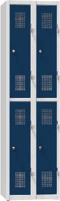 Armoire vestiaire - 2 compartiments, avec 2 casiers superposés, séparés